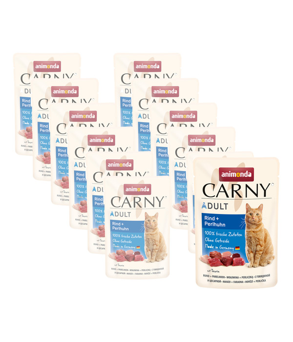 animonda CARNY® Nassfutter für Katzen Adult, Rind & Perlhuhn, 12 x 85 g