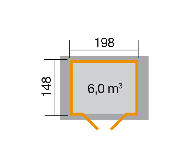 Weka Gartenhaus 316 Gr.1, ca. B240/H221/T171 cm