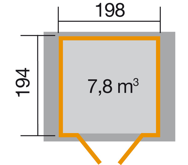 Weka Gartenhaus 316 Gr. 2, ca. B240/H221/T217 cm