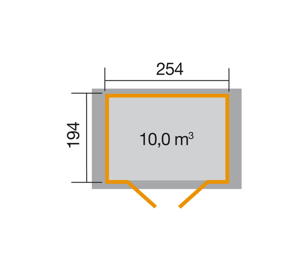 Weka Gartenhaus 316 Gr.3, ca. B290/H221/T217 cm