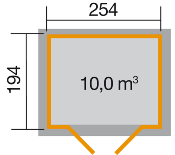 Weka Gartenhaus 323 Gr.2, ca. B290/H221/T217 cm