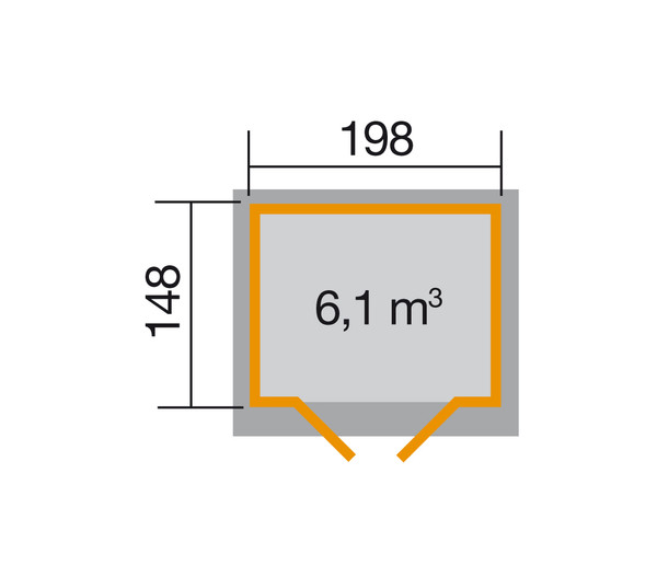 Weka Gartenhaus 325 Gr.1, ca. B200/H225/T198 cm