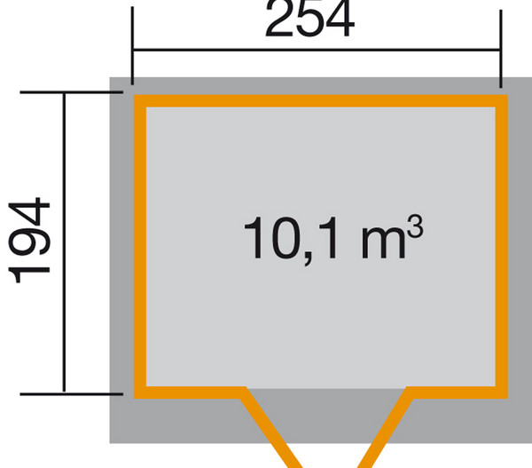 Weka Gartenhaus 325 Gr.3, ca. B256/H225/T243 cm