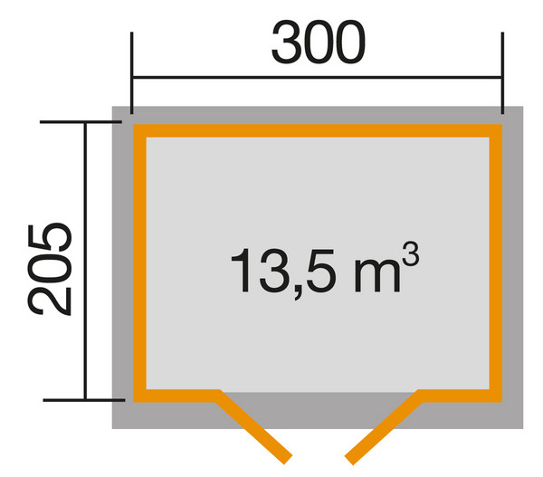 Weka Gartenhaus 122 Gr. 3, ca. B380/H253/T239 cm