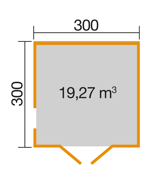 Weka Gartenhaus P 285 Gr. 1, ca. B300/H222,3/T300 cm