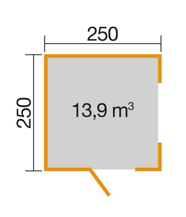 Weka Gartenhaus S 445 Gr. 1, ca. B250/H239,4/T250 cm