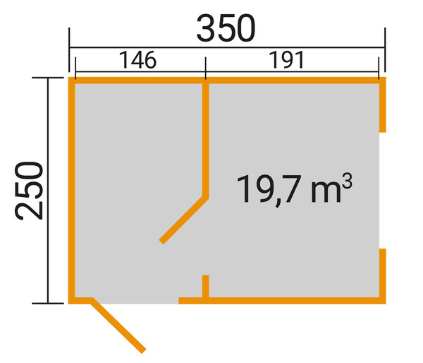 Weka Gartenhaus S 445 Gr. 2, ca. B350/H239,4/T350 cm