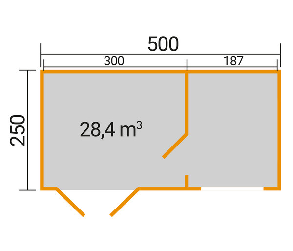 Weka Gartenhaus S 445 Gr. 3, ca. B500/H239,4/T250 cm