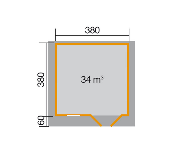 Weka Gartenhaus 136 Gr. 2, ca. B460/H266/T454 cm