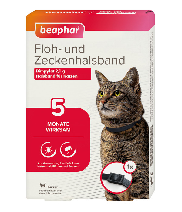 beaphar Floh- und Zeckenhalsband für Katzen, 35cm
