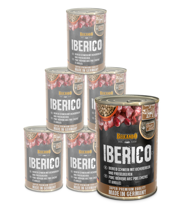 BELCANDO® Nassfutter für Hunde Iberico Schwein mit Kichererbsen & Preiselbeeren