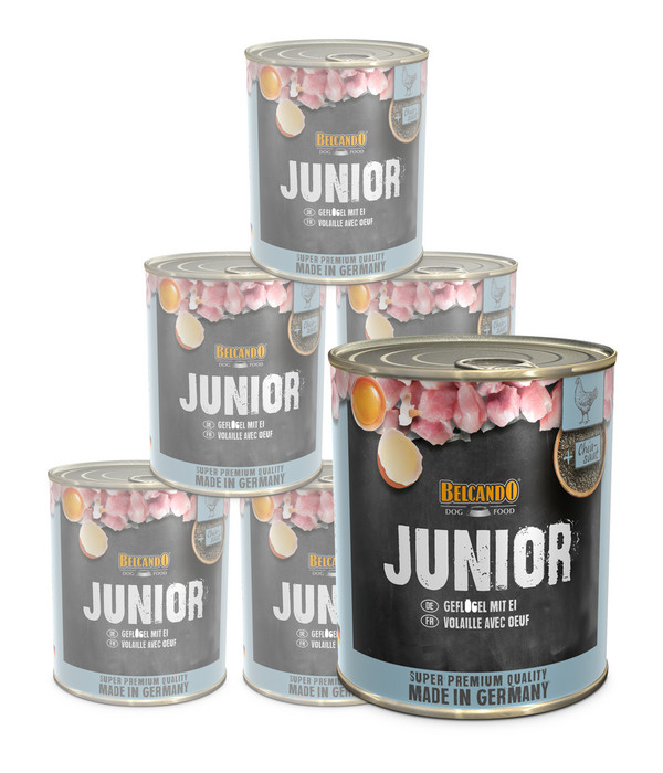 BELCANDO® Nassfutter Geflügel & Ei Junior, 6x800g