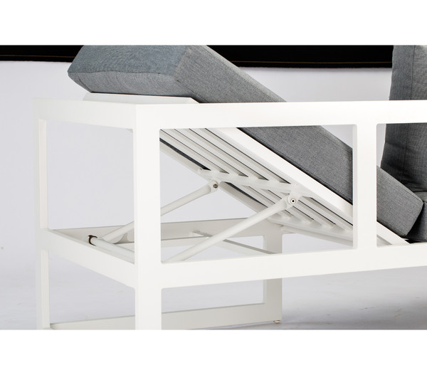Best 3-teilige Loungegruppe Rhodos, Aluminium, weiß/grau Dehner 