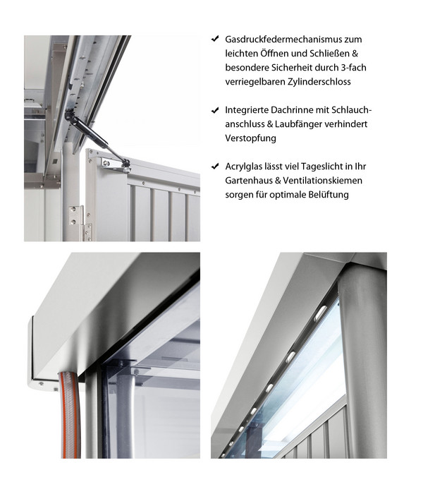 Biohort Metallgerätehaus HighLine H6, ca. B314,3/H221/T314,3 cm