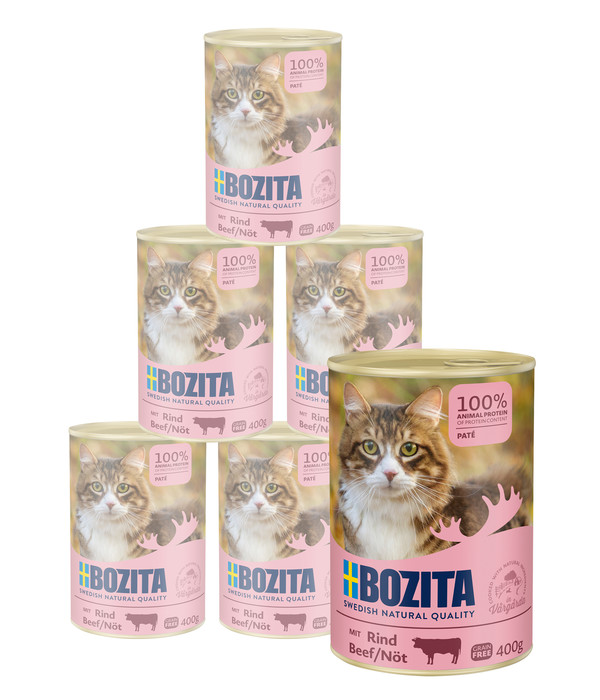 BOZITA Nassfutter für Katzen Paté, 6 x 400 g