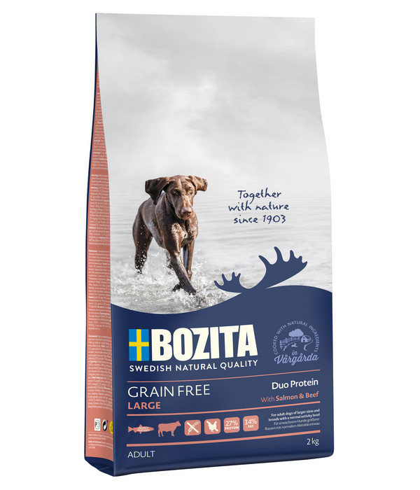 BOZITA Trockenfutter für Hunde Grain Free Salmon & Beef Large, Lachs & Rind