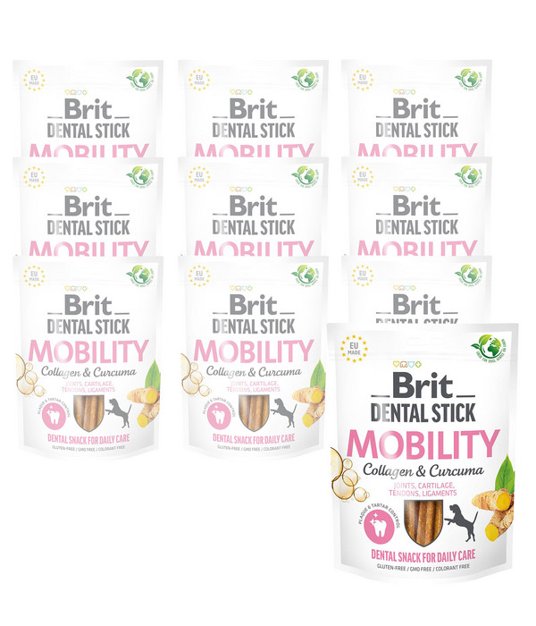 Brit Care Hundesnack Dental Sticks Mobility, Adult, Kurkuma & Kollagen, 10 x 251 g