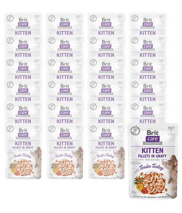 Brit Care Nassfutter für Katzen Filets in Soße, Kitten, Truthahn, 24 x 85 g