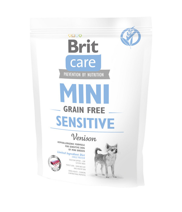Brit Care Trockenfutter für Hunde Sensitive, Mini, Adult, Hirsch