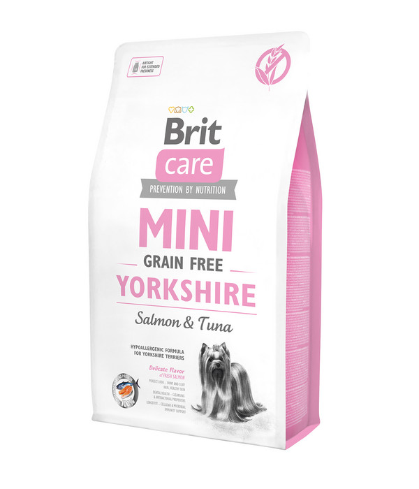 Brit Care Trockenfutter für Hunde Yorkshire, Mini, Adult, Lachs & Thunfisch