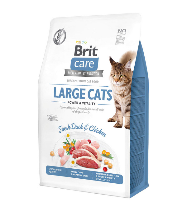 Brit Care Trockenfutter für Katzen Large Cats, Adult, Ente & Huhn