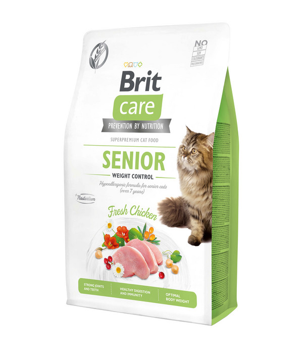 Brit Care Trockenfutter für Katzen Senior Weight Control, Huhn
