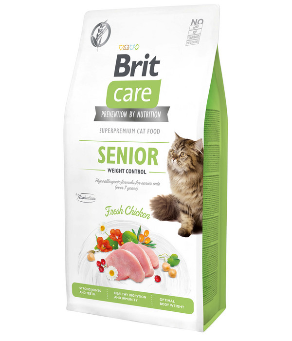 Brit Care Trockenfutter für Katzen Senior Weight Control, Huhn