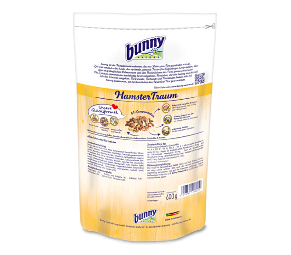 bunny® NATURE Hamsterfutter HamsterTraum BASIC, 600 g