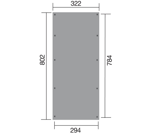 Weka Einzelcarport 617 Gr. 3, ca. B322/H233/T802 cm