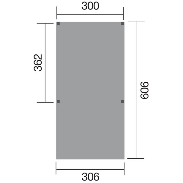 Weka Y-Einzelcarport 612 ohne Dacheindeckung, ca. B306/H250/T606 cm