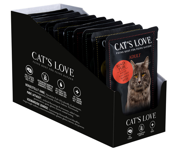 CAT'S LOVE Nassfutter für Katzen Adult Multipack, 12 x 85 g