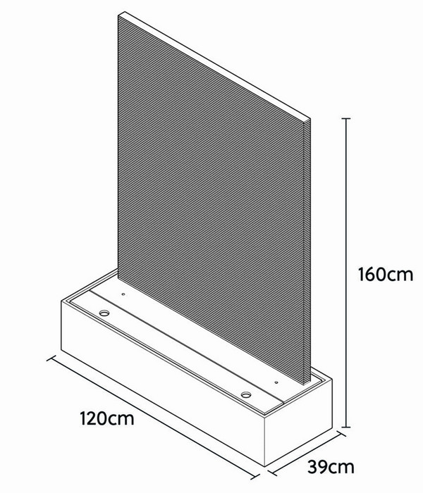 Climaqua Naturschiefer-Gartenbrunnen Wasserwand Ava Wall, ca. H158 cm