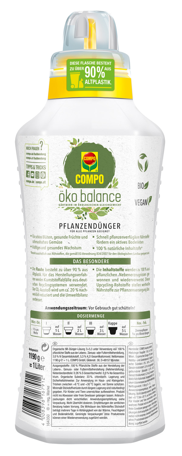 COMPO® öko balance Pflanzen-Dünger, 1 l