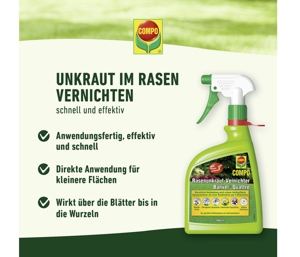COMPO Rasenunkraut-Vernichter Banvel® Quattro, 1 Liter