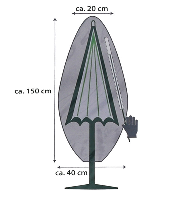Dehner Abdeckhaube für Schirme bis 2 m, grau