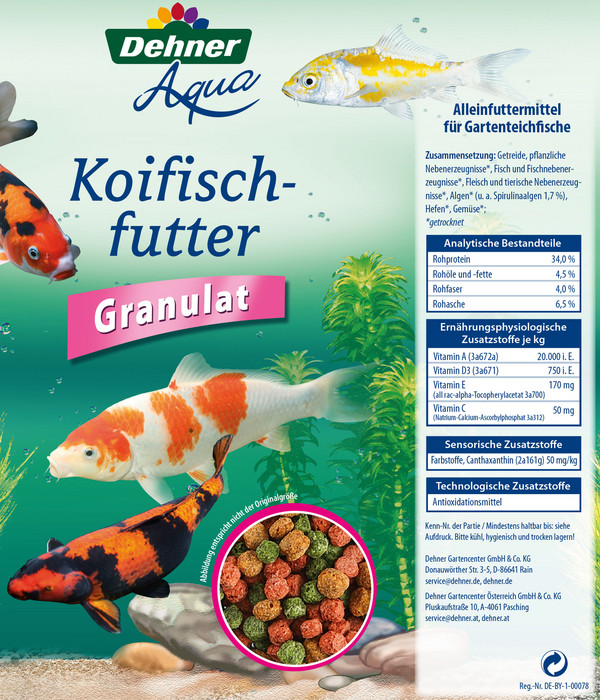Dehner Aqua Koifischfutter Granulat, 1225 g