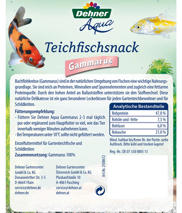 Dehner Aqua Teichfischsnack Gammarus, 110 g
