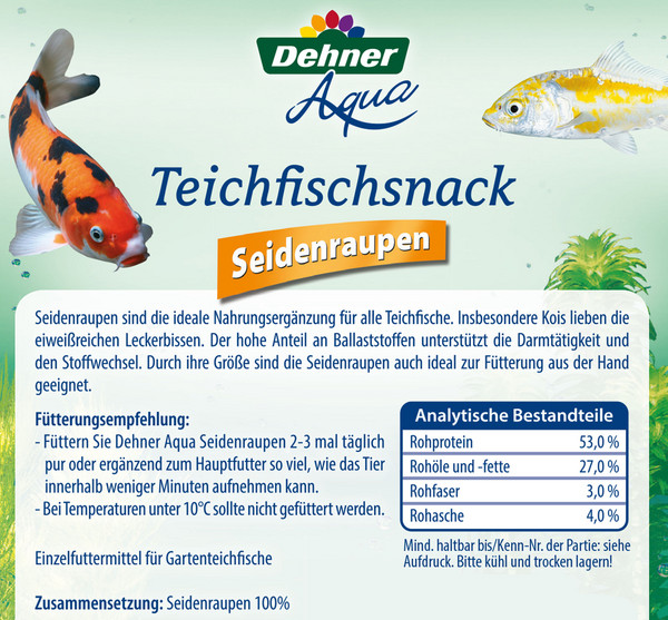 Dehner Aqua Teichfischsnack Seidenraupen, 300 g