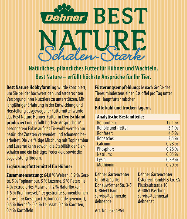 Dehner Best Nature Hühnerfutterergänzung Schalen-Stark