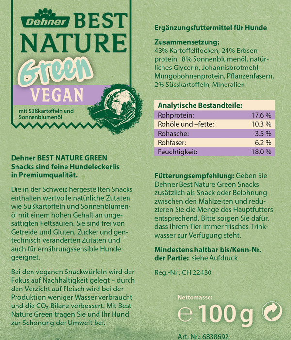 Dehner Best Nature Hundesnack Green Vegan