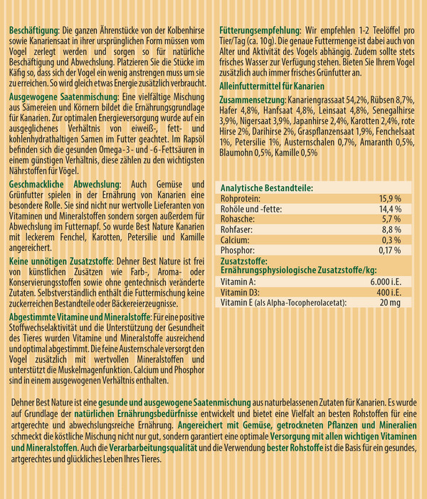 Dehner Best Nature Vogelfutter Kanarien