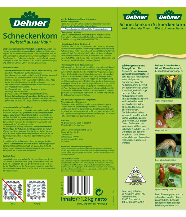 Dehner Bio Schneckenkorn - Wirkstoff aus der Natur, 1,2 kg