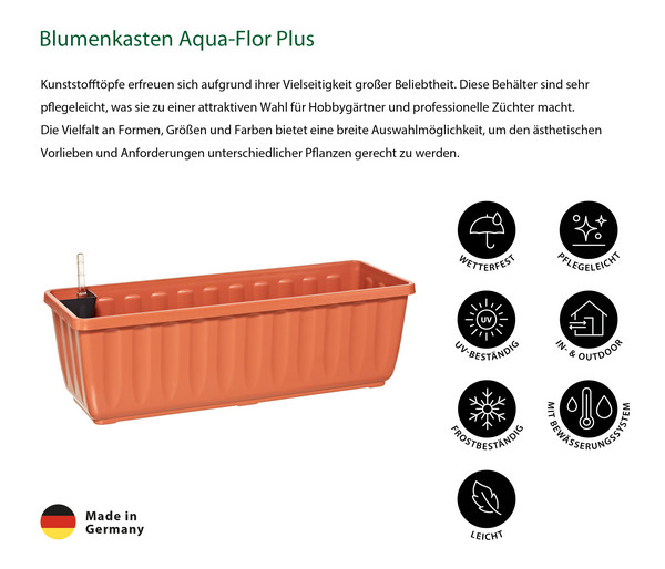 Dehner Blumenkasten Aqua-Flor Plus mit Bewässerungssystem, eckig