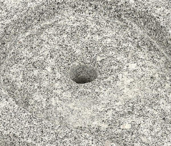 Dehner Granit-Bachlaufschale mit Loch und Anschlussstück