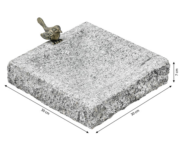 Dehner Granit-Vogeltränke, ca. B30/H7/T30 cm