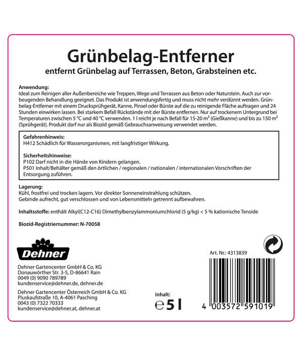 Dehner Grünbelag-Entferner, flüssig, 5 l