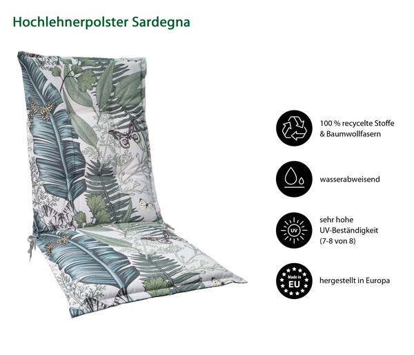 Dehner Hochlehnerauflage Sardegna, ca. B50/H6/T50 cm