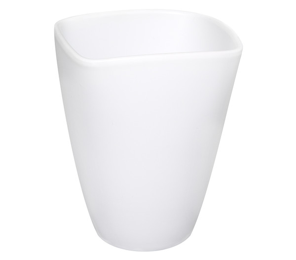 Dehner Keramik-Übertopf Quadro, konisch, weiß, ca. Ø20 cm