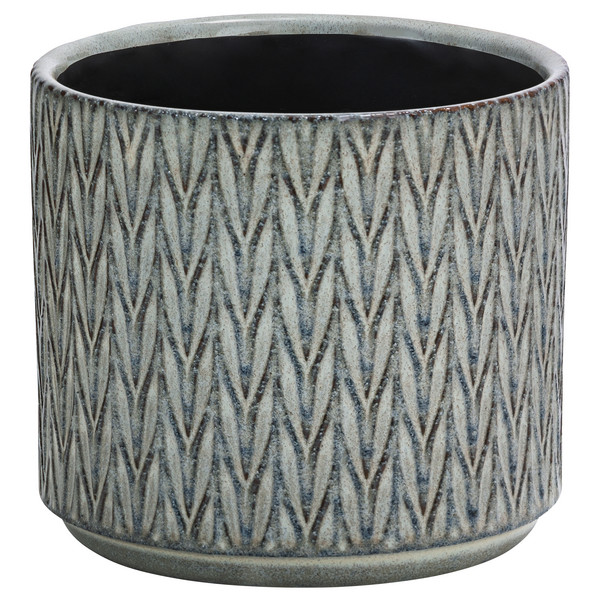 Dehner Keramik-Übertopf Riley, rund, grau