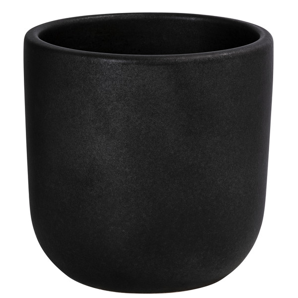 Dehner Keramik-Übertopf Roma, rund, schwarz, ca. Ø15 cm